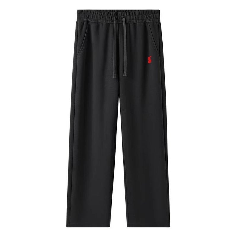 Straight-Leg Pants Without Fleece, Wide-Leg Pants With Drawstring Elastic Waist, Casual Pants For Men And Women, Pony Logo Embroidery Style - Image 5