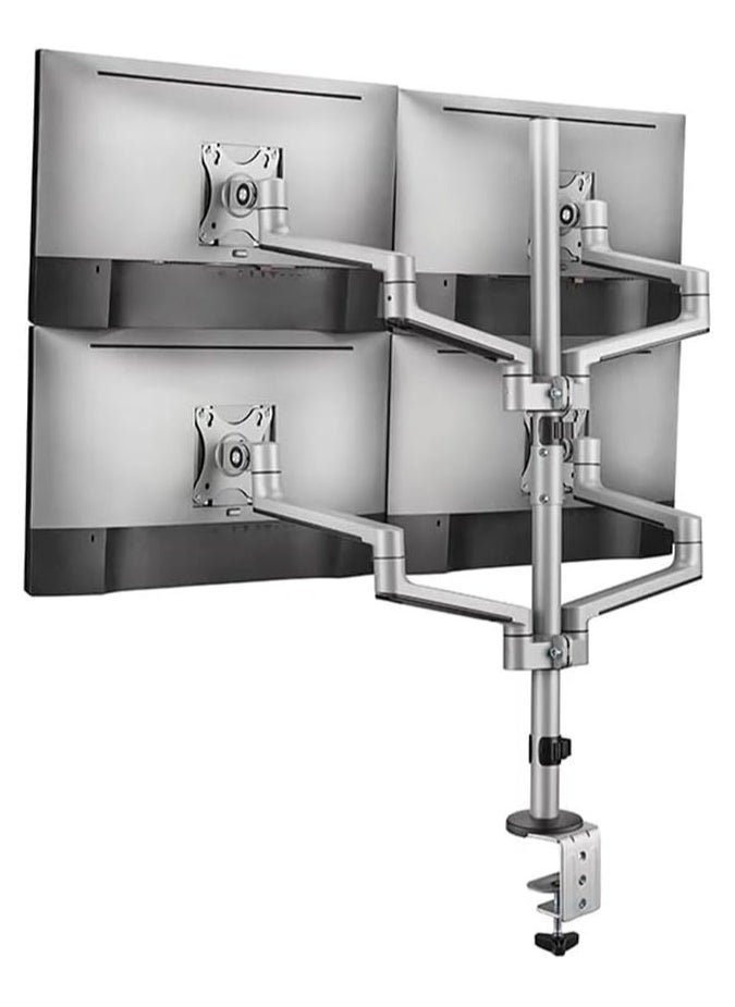 ELTRAZONE Double Quadrant Monitor Stand SH72 CO48 – Premium Aluminium Articulating Dual Monitor Mount, Supports Up to 6kg (13.2lbs) Per Screen, Max VESA 100x100mm, Adjustable Arm for Ergonomic Setup, Matte Black & Matte Silver Finish, Space-Saving Desk Mount - Image 4