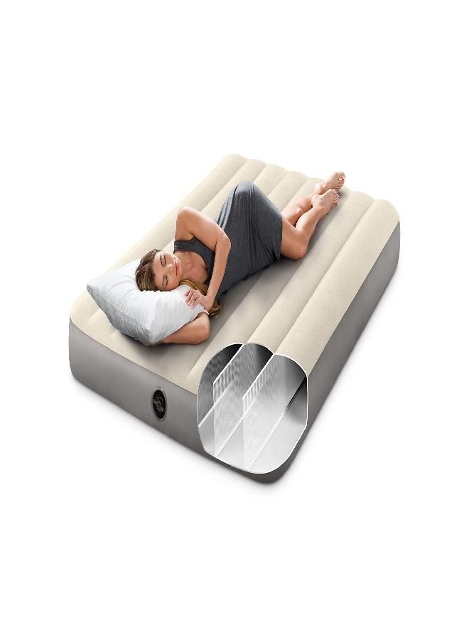 INTEX 64102E Dura-Beam Standard Single-High Air Mattress: Fiber-Tech - Full Size - 10In Bed Height - 600Lb Weight Capacity - Pump Sold Separately