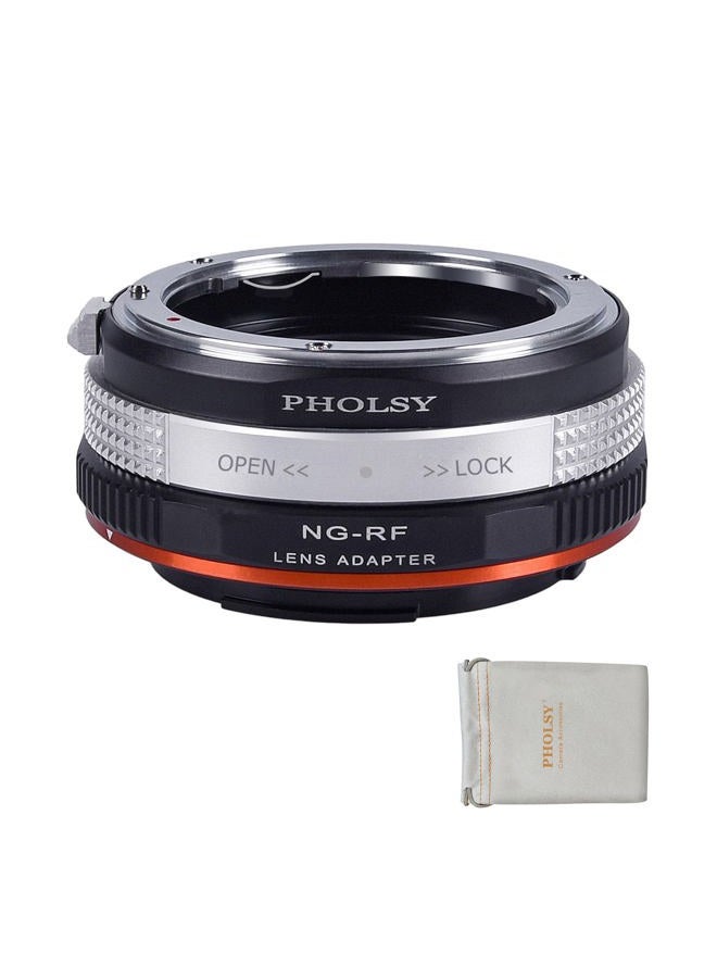 PHOLSY Lens Mount Adapter for Nikkor G/F/AI/AIS/D/AF-S Lens Compatible with Nikon F (G-Type) Lens to Canon EOS RF Mount Camera Body, Lens Adapter with Aperture Control Ring - Image 1