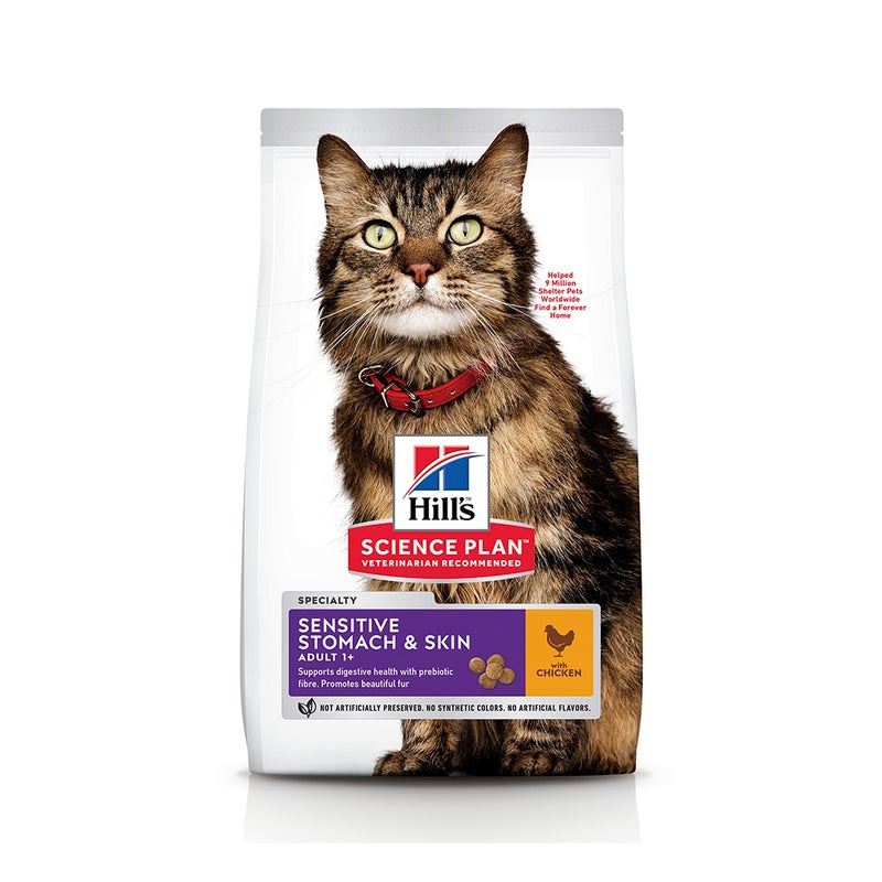 Hill's Hills Science Plan Sensitive Stomach and Skin with Chicken Dry Cat Food - 1.5 kg