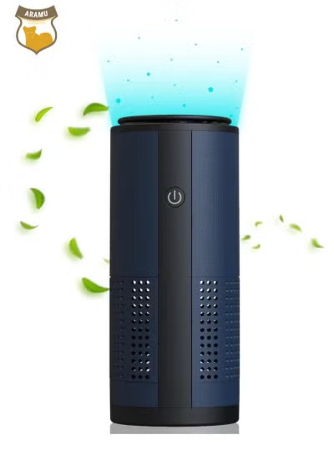 Aramu Car Air Purifier, Mini Air Purifier for Car with True HEPA Filter Cleans Air, Eliminates Smoke Dust Pollen etc, Small Travel Air Purifier for Office  - Image 1
