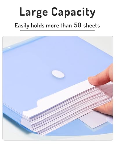 Forvencer Binder Pocket, 5 Pack Super Heavyweight Poly Binder Pocket with Tight Closure, Binder Folders Side Loading, 3 Ring, Binder Dividers with Pockets, Letter Size, Assorted Colors - Image 4
