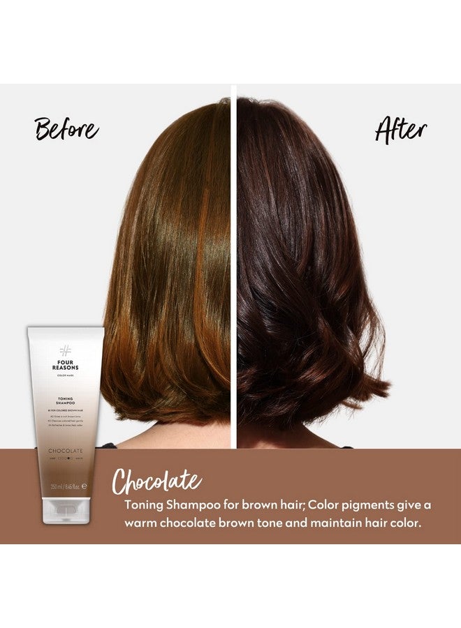 FOUR REASONS Hair Color Shampoo (8 Colors) Sulfate Free Rich Brown Hair Toner Color Depositing Shampoo For Color Treated Hair Vegan 8.45 Fl Oz (Chocolatebrown) - Image 2