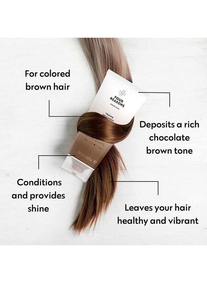FOUR REASONS Hair Color Shampoo (8 Colors) Sulfate Free Rich Brown Hair Toner Color Depositing Shampoo For Color Treated Hair Vegan 8.45 Fl Oz (Chocolatebrown) - Image 4