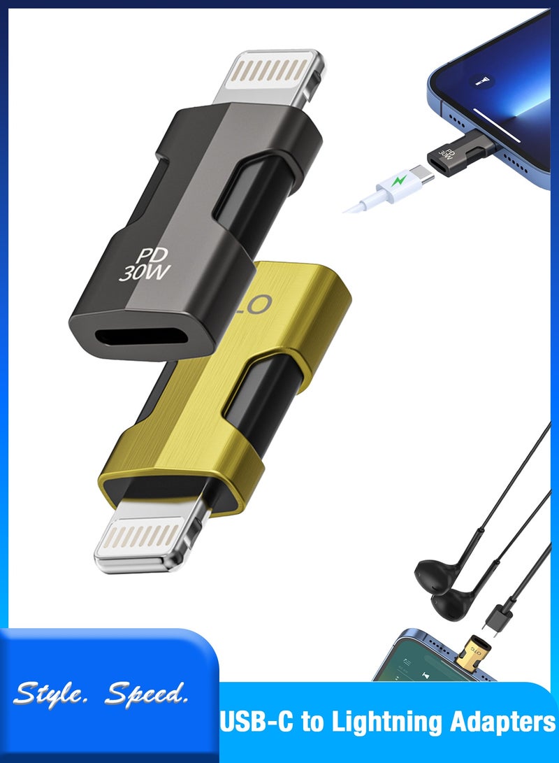 SIGood 2 PCS USB C Lightning Adapter with 30W PD Support and OTG, USB C Male to Lightning Female Converter for iPhone & iPad,Data and Audio Adapter Transfer Fast Charging (30W Charging + OTG) - Image 1