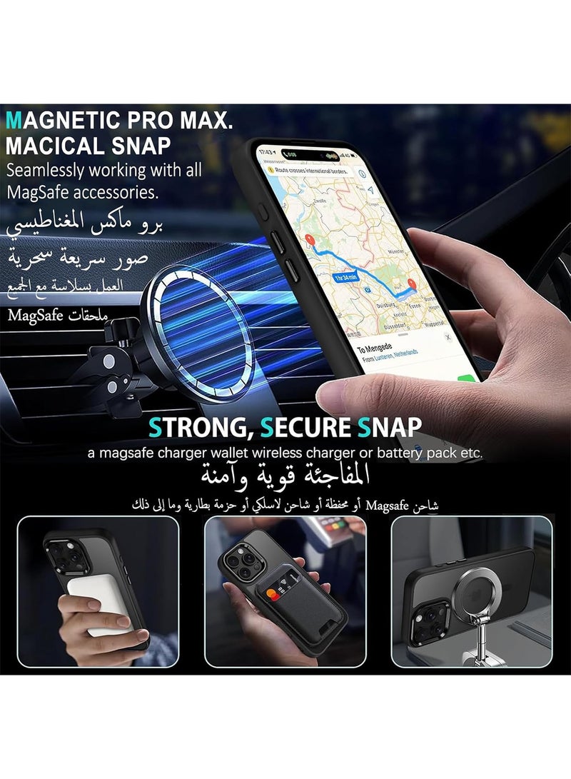 Aookay for iPhone 16 Pro Max Case: [Compatible with MagSafe] [Anti-Fingerprint] [Mil-Grade Drop Protection] [Anti-Scratch] Translucent Matte Slim Thin Shockproof Protective Cover for iPhone 16 Pro Max - Image 2