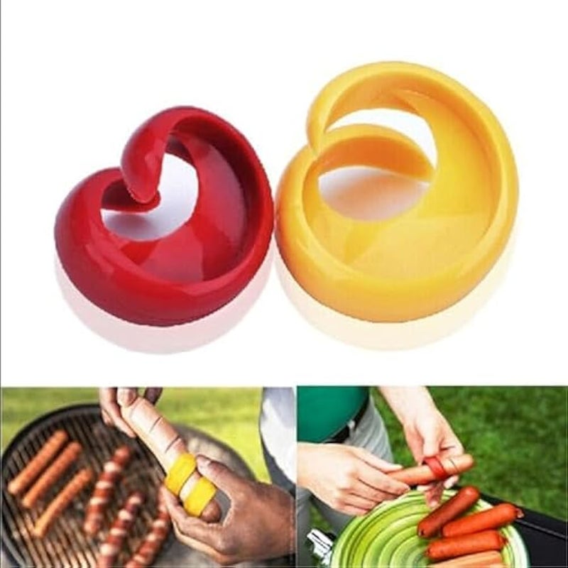 4Pcs Spiral Hot Dog Slicers,Manual Fancy Sausage Cutter Spiral Barbecue Hot Dogs Cutter Slicer Kitchen Cutting Auxiliary Gadget Fruit Peelers Vegetable Tools Durable Design Grater,Peeler and Slicer - Image 5