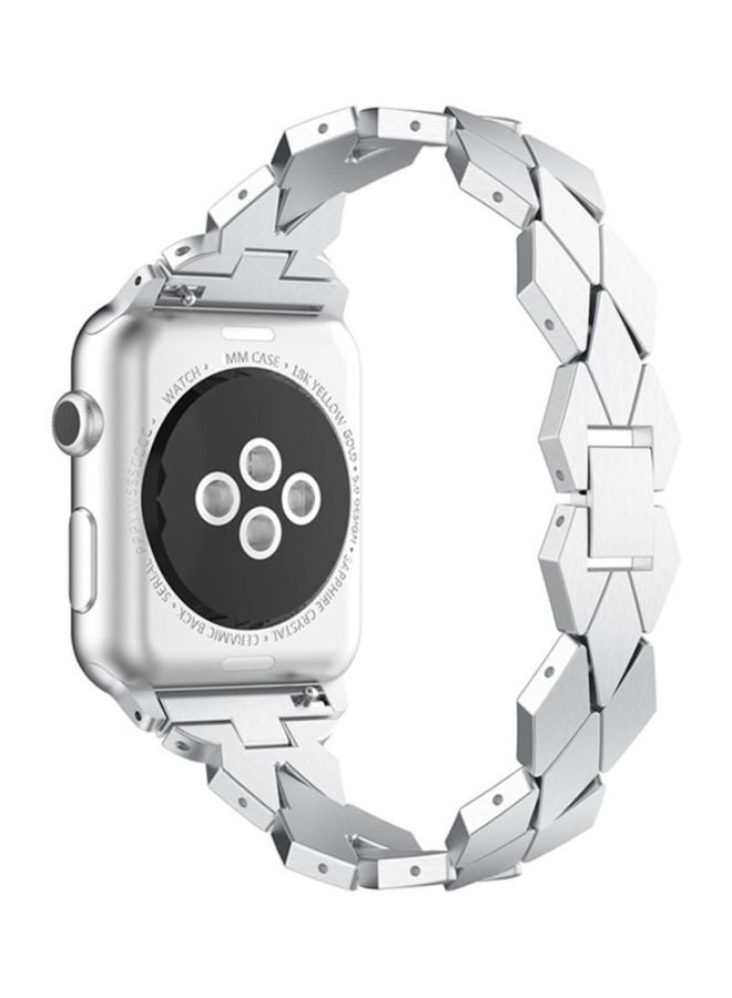 Voberry Replacement Band For Apple Watch Series 1/2/3 38mm Silver - Image 2