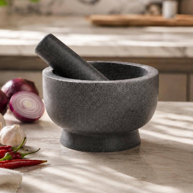 Pan Home Marth Mortar & Pestle 13x18cm - Grey - 205GLV9900228 - Image 1