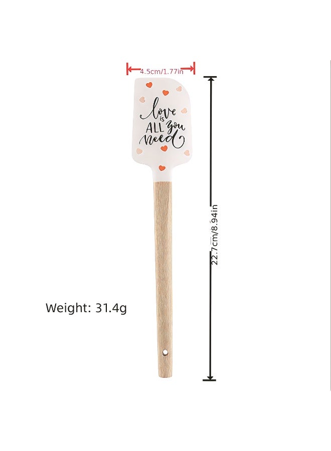 ‏Aura Style Set of 3 Mini Silicone Spatulas with Wooden Handle And Cute Rabbit And Heart Design - Heat Resistant Up to 428F, Non-Stick Scraping & Baking Tools - Ideal Gift for Baking Enthusiasts - Image 2