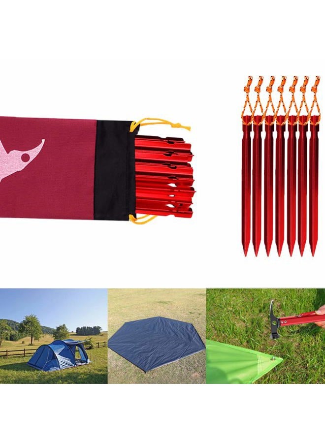 Haploon Camping Accessories Kit, Aluminum Tent Mallet Stake Hammer with Metal Tent Pegs, Nylon Guyline Rope 4x13ft with Cord Adjuster, Tent Accessories for Camping, Hiking, Backpacking - Image 4