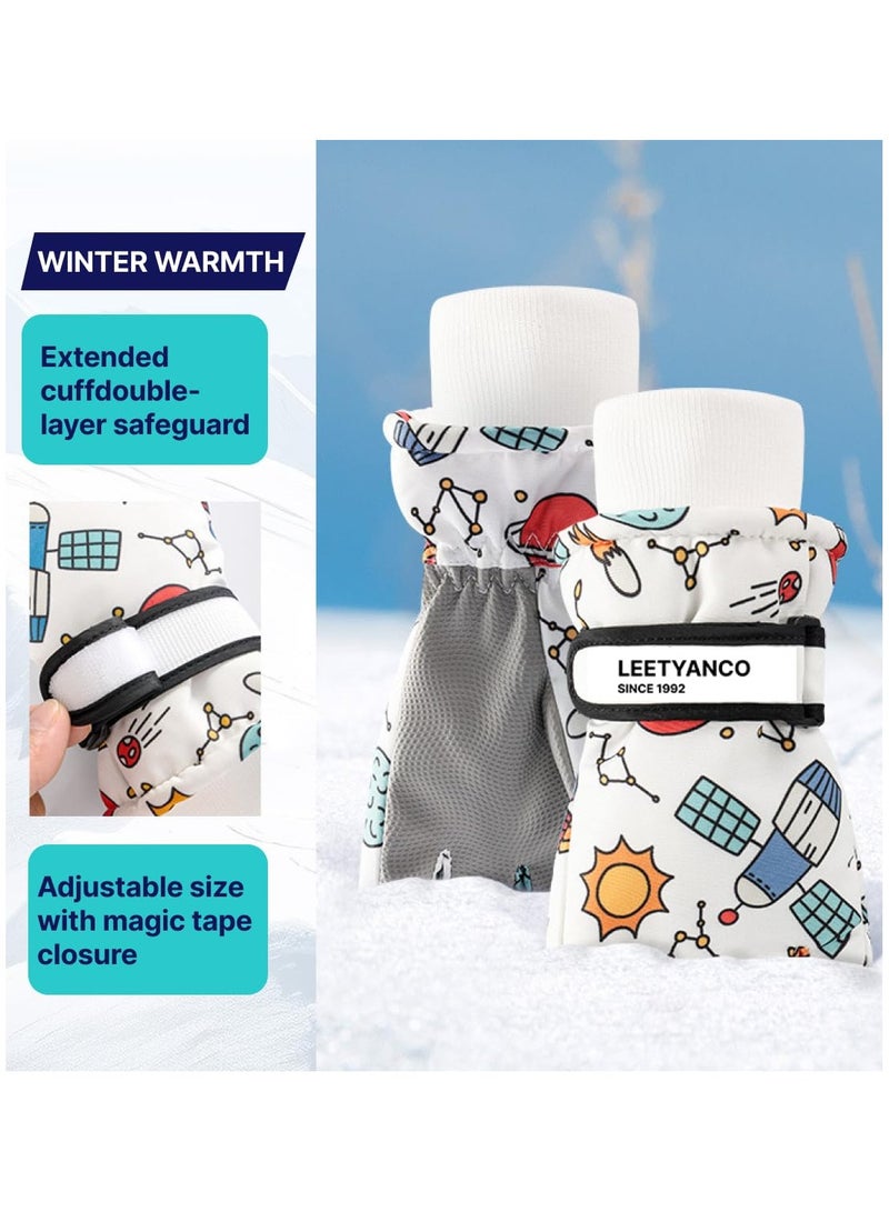 SYOSI Kids Ski Gloves, Waterproof Winter Gloves With Touch Screen Fingers, With Linking Buckles Waterproof Non-Slip Ski Gloves For Skiing, Outdoor Gear For 6-14 Years Old Kids Boys And Girls - Image 4