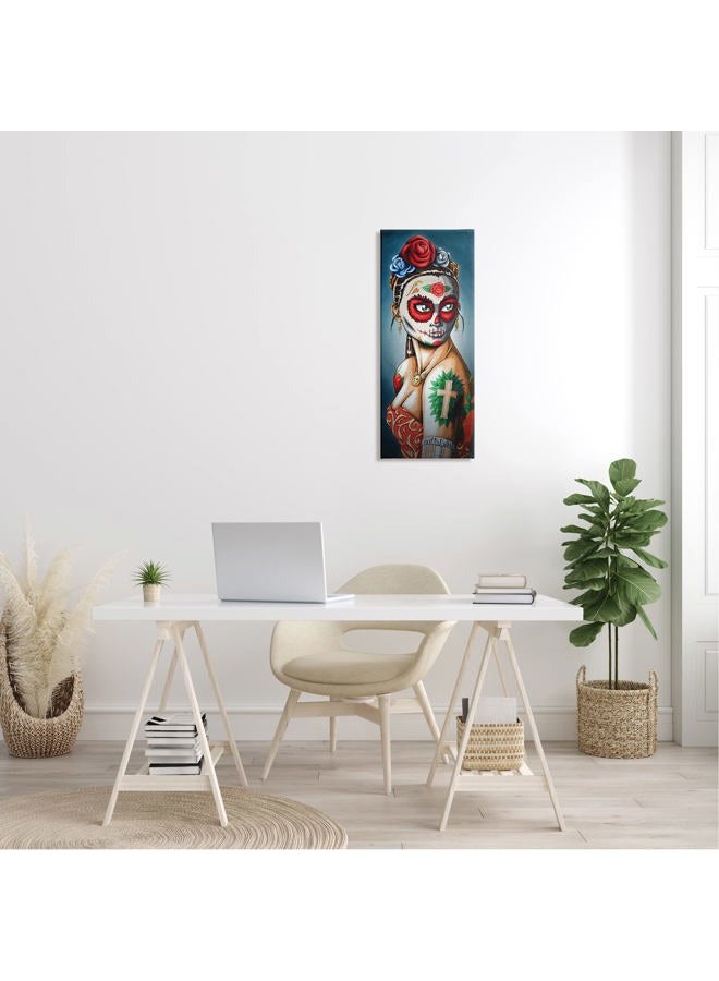 Stupell Industries Day Of Dead Skull Face Painting Roses Tattoos, Design by Amy Brinkman - Image 2