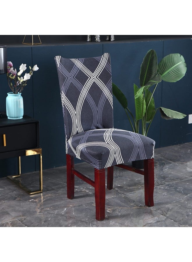 House of Quirk Elastic Chair Cover Stretch Removable Washable Short Dining Chair Cover Protector Seat Slipcover (Pack of 6, Fossil Grey) ,Polyester - Image 2