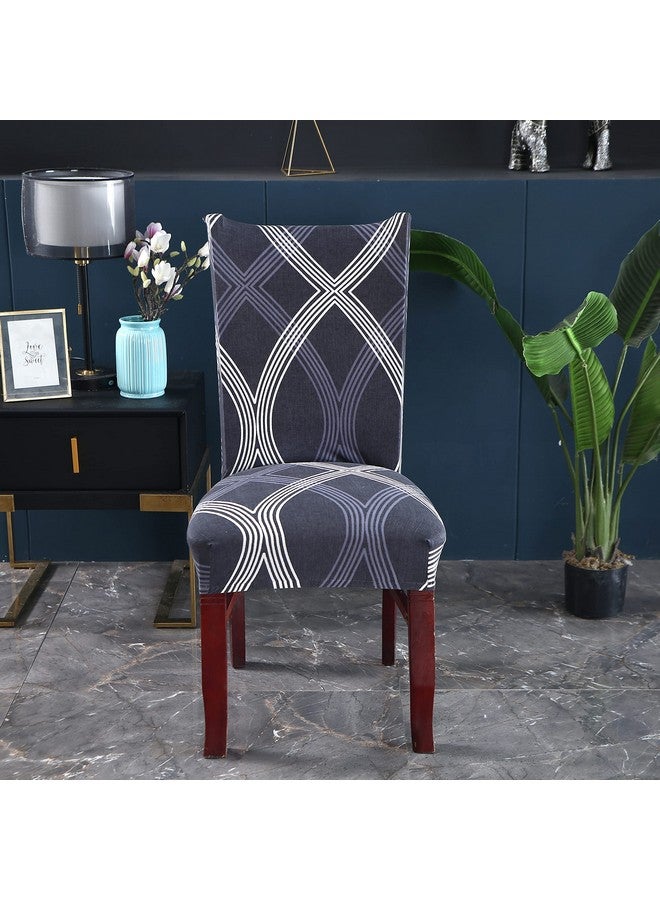 House of Quirk Elastic Chair Cover Stretch Removable Washable Short Dining Chair Cover Protector Seat Slipcover (Pack of 6, Fossil Grey) ,Polyester - Image 3