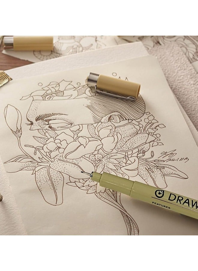 rocooart 12 Black Drawing Pens, Liquid Fineliner Pens, Art Pens Set, Waterproof Pens, Quick Drying Micro Fine Point Drawing Pens for Artist,Manga Pens,for Sketching,Technical Drawing - Image 4