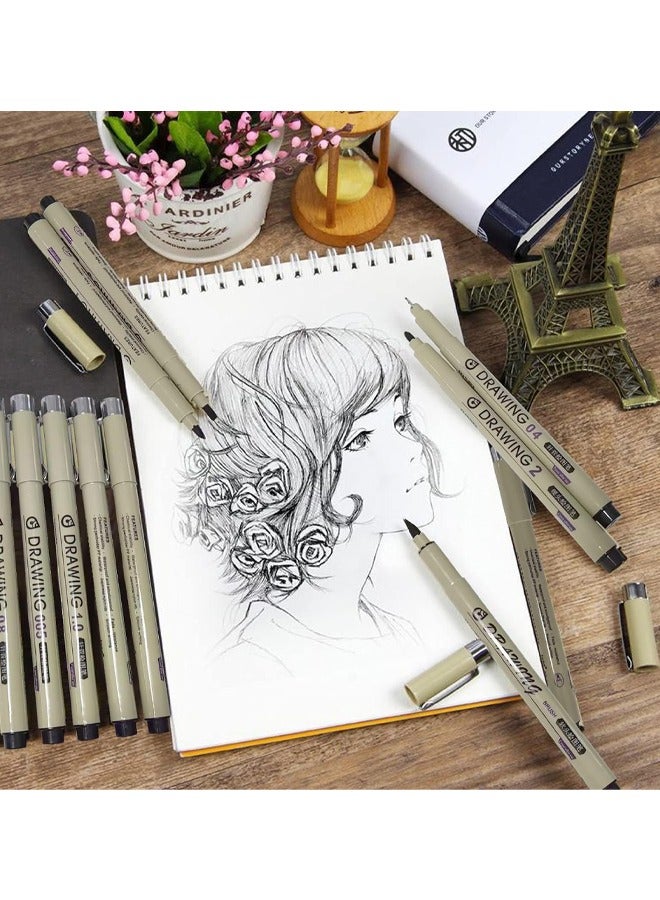 rocooart 12 Black Drawing Pens, Liquid Fineliner Pens, Art Pens Set, Waterproof Pens, Quick Drying Micro Fine Point Drawing Pens for Artist,Manga Pens,for Sketching,Technical Drawing - Image 5