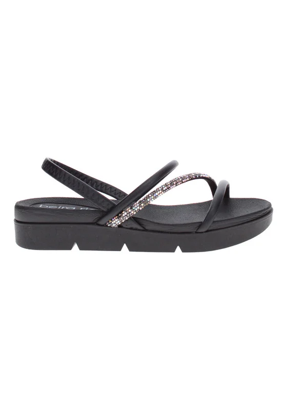 Beira Rio Beira Rio Ladies Flat Sandals Black | Made In Brazil
