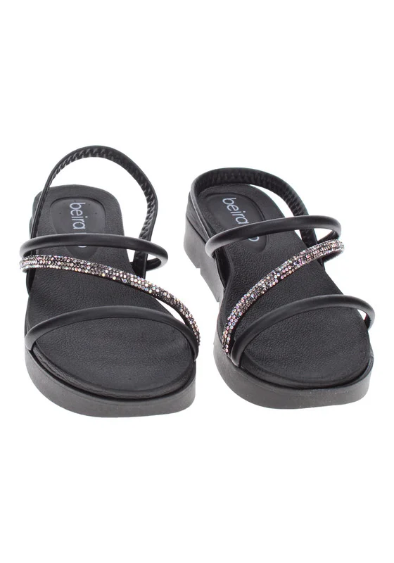 Beira Rio Beira Rio Ladies Flat Sandals Black | Made In Brazil