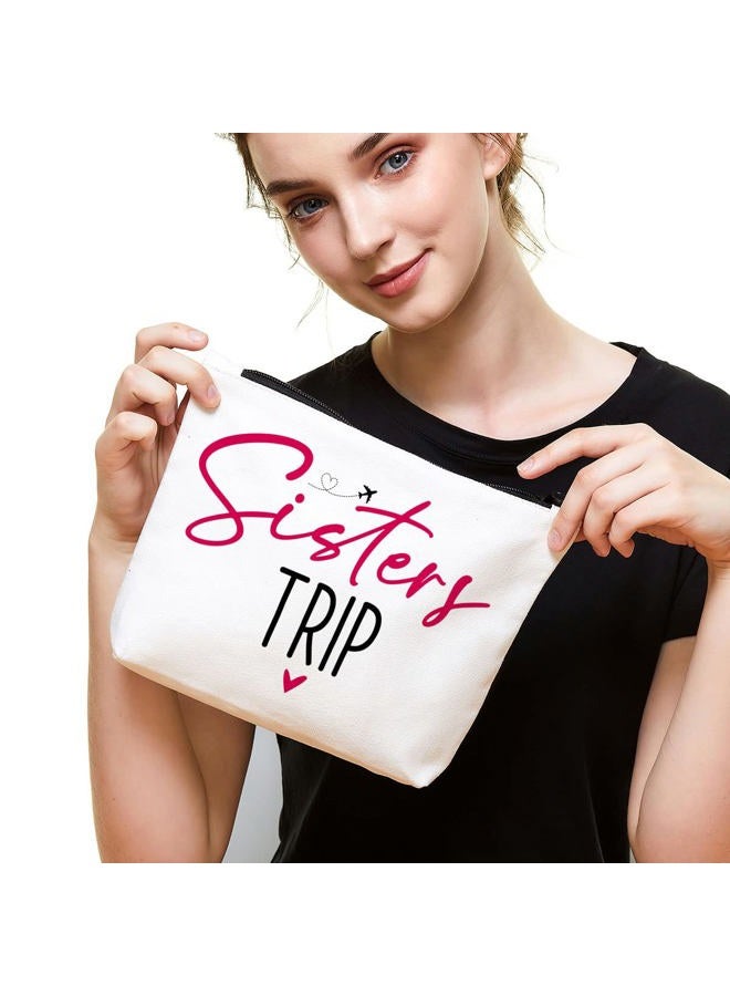 Fokongna Weekender Bags for Women Sisters Trip Gifts Girls Trip Gifts Favors Girls Weekend Gifts Bachelorette Party Decorations Bridesmaid Gifts for Friends Sister Makeup Cosmetic Bag Travel Organizer, White, - Image 3