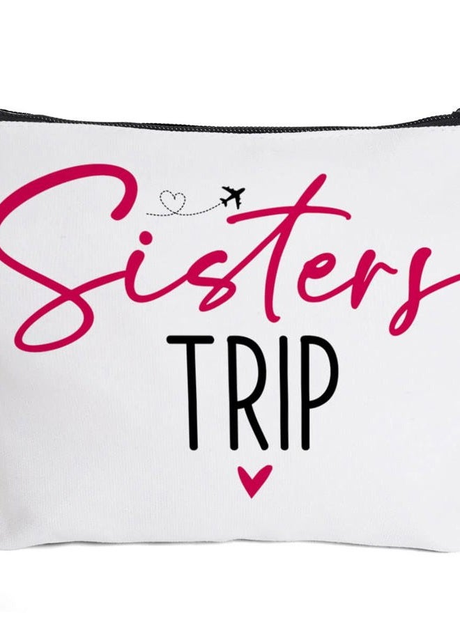 Fokongna Weekender Bags for Women Sisters Trip Gifts Girls Trip Gifts Favors Girls Weekend Gifts Bachelorette Party Decorations Bridesmaid Gifts for Friends Sister Makeup Cosmetic Bag Travel Organizer, White, - Image 1