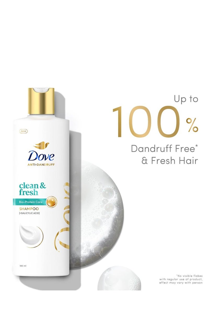 دوف شامبو نظيف وطازج من قشرة الرأس لفروة الرأس الجافة والحكة والقشرية، 180 مل - Image 4