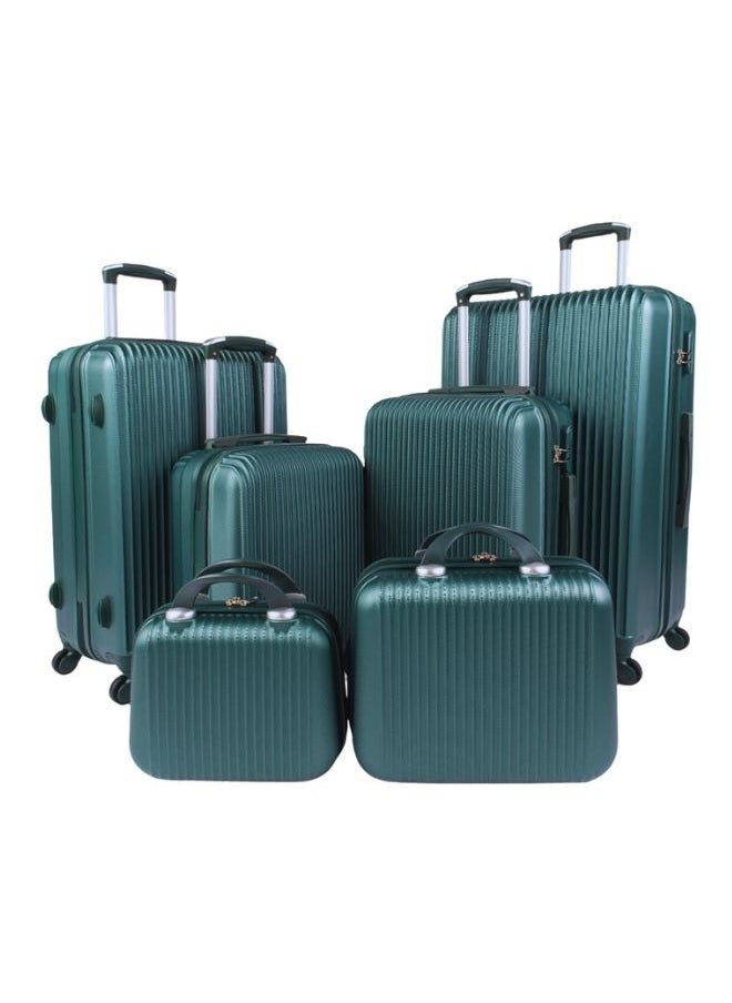 LIMRA - Hardside 6 Piece Luggage Trolley Set Green - Image 1
