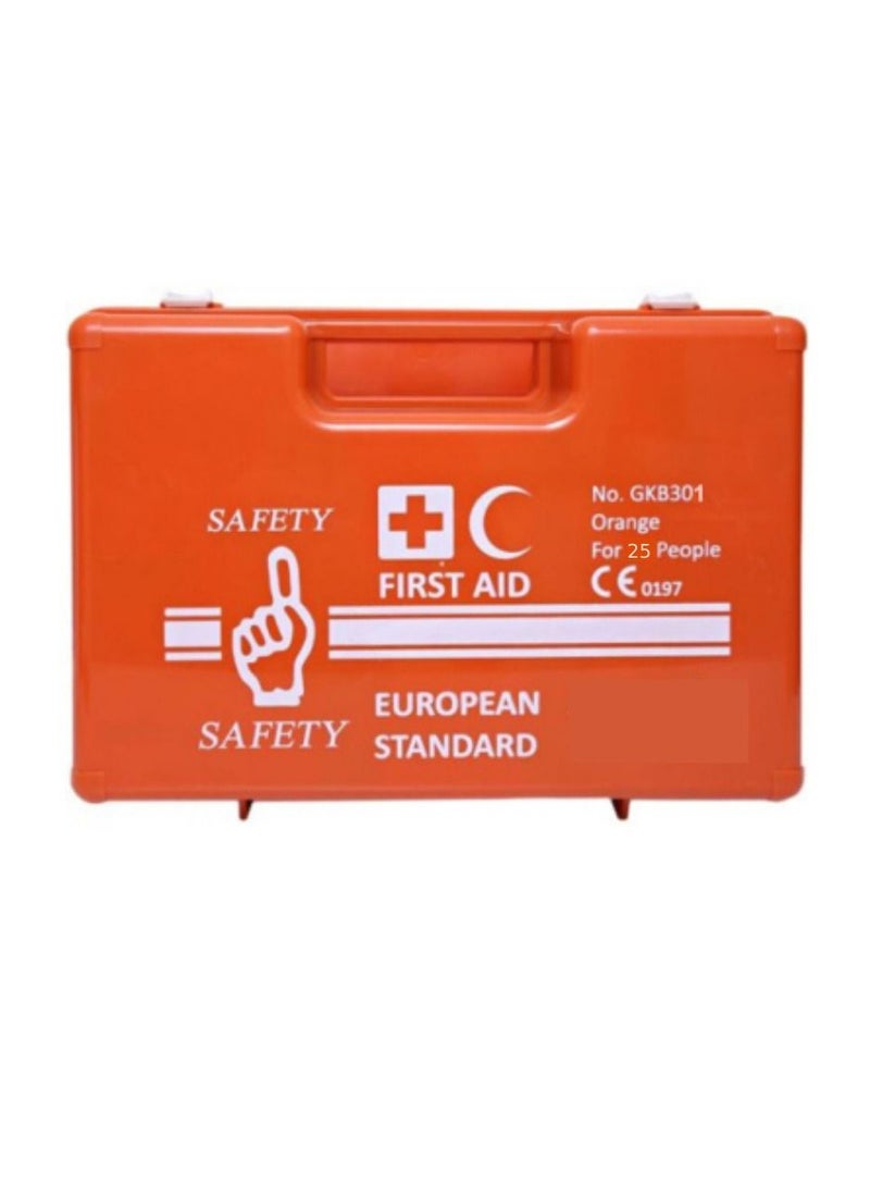 First Aid Kit ABS Heavy Duty Plastic With Wall Mounted Bracket Can Be Use For 25 People Work Space For Car Small Office Warehouse First Aid Box