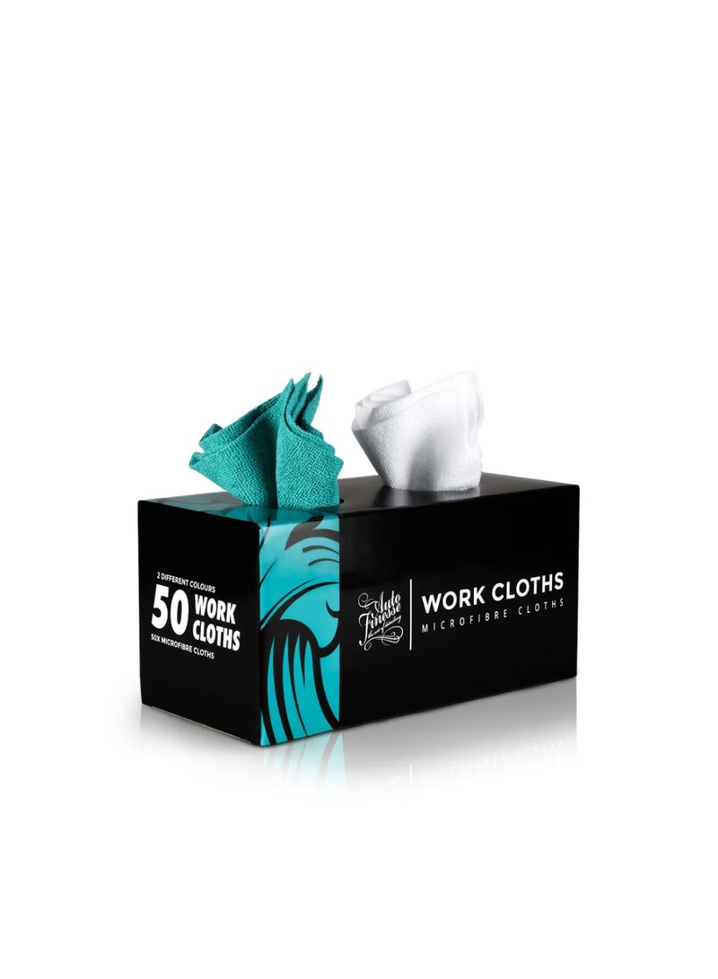 أوتو فينيس صندوق قماش أوتو فينيس المصنوع من الألياف الدقيقة للاستخدام مرة واحدة - عبوة من 50 قطعة قماش فائقة النعومة وخالية من الوبر للاستخدام مرة واحدة لتنظيف وتلميع وتشميع وتنظيف السيارات - Image 1
