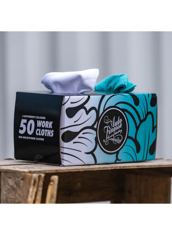 أوتو فينيس صندوق قماش أوتو فينيس المصنوع من الألياف الدقيقة للاستخدام مرة واحدة - عبوة من 50 قطعة قماش فائقة النعومة وخالية من الوبر للاستخدام مرة واحدة لتنظيف وتلميع وتشميع وتنظيف السيارات - Image 2