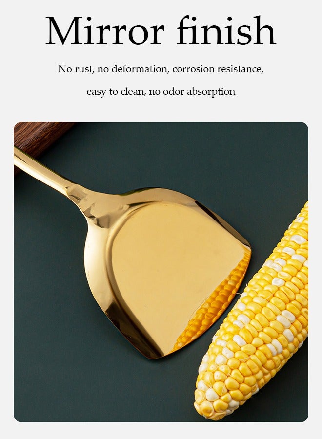 DUNISO 7 Pieces of Cooking utensil set, stainless steel kitchen supplies set, with storage rack and ceramic handle, mirror polished, heat resistant, easy to clean, pink - Image 5