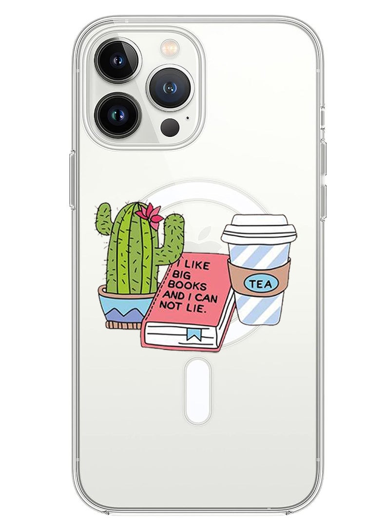 Theodor Magnetic Case for iPhone 14 Pro 6.1-inch Compatible with MagSafe Wireless Charging, Shockproof Phone Bumper Cover cactus coffee books copy - Image 1