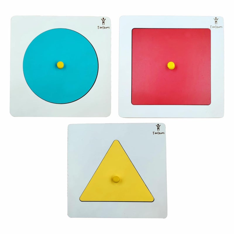 Tantrums Multicolor Educational Geometry Shapes Board - Circle, Square, Triangle Puzzle for Early Childhood Learning - Image 1