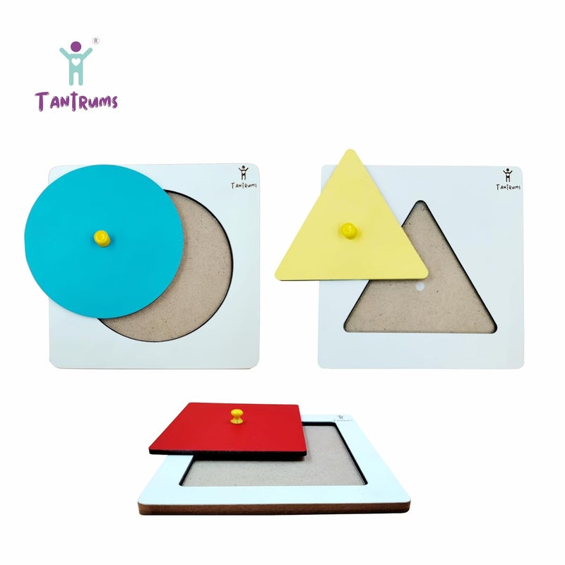Tantrums Multicolor Educational Geometry Shapes Board - Circle, Square, Triangle Puzzle for Early Childhood Learning - Image 3