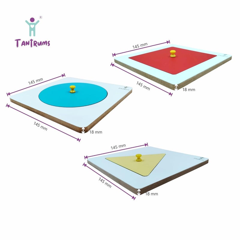 Tantrums Multicolor Educational Geometry Shapes Board - Circle, Square, Triangle Puzzle for Early Childhood Learning - Image 2