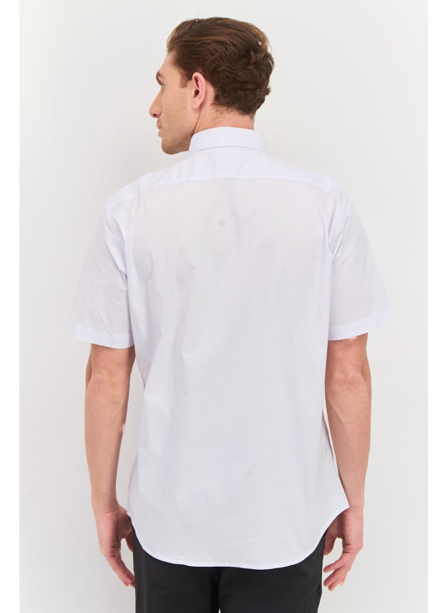 Tailorbyrd - Men Regular Fit Embroidered Logo Short Sleeves Casual Shirts, Sky Blue - Image 1