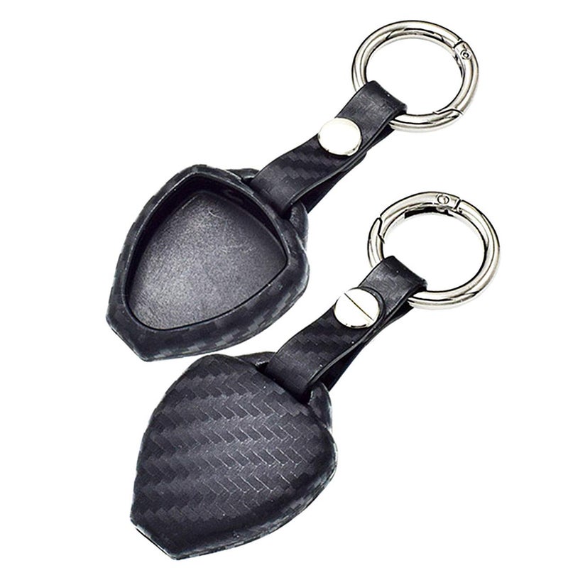 WFMJ Black Carbon Fiber Silicone 2 3 4 Buttons Remote Smart Key Chain Cover Case for Toyota Camry Avalon Corolla Matrix RAV4 Venza Yaris 4Runner Land Cruiser Scion iQ tC xB xD Pontiac Vibe