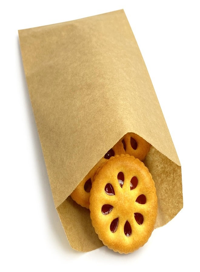 LazyMe Wax Paper Bags, Glassine Bags 4x6 Inches, 100 Pcs Brown Paper Cookie Sleeves for Treat - Image 1