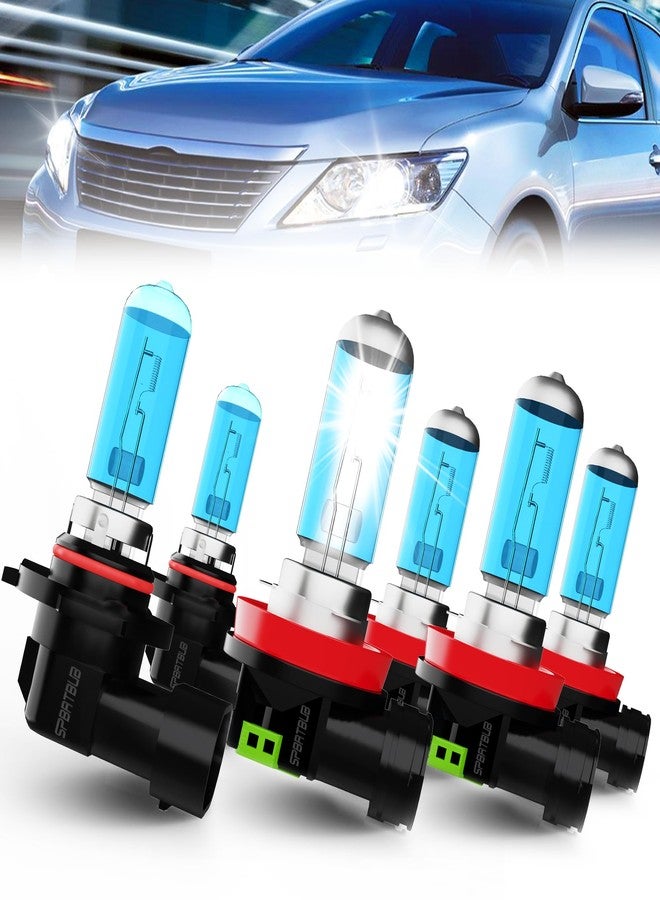 SPBRTBUB Compatible With Toyota Camry 2007-2014 Halogen Headlight Bulbs Front Bulb Bright Light Halogens Combo, 9005/HB3/H10 High Beam + H11/H8/H9 Low Beams + H11 Fog Light Bulbs, 6 Pack - Image 1