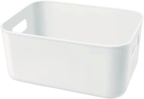 Amyup Set Of 3 Plastic Storage BinsVersatile Kitchen Pantry Organization and Storagefor Plastic Storage Container Under BedUnder Sink Bathroom Organizer White 3 Pack Small