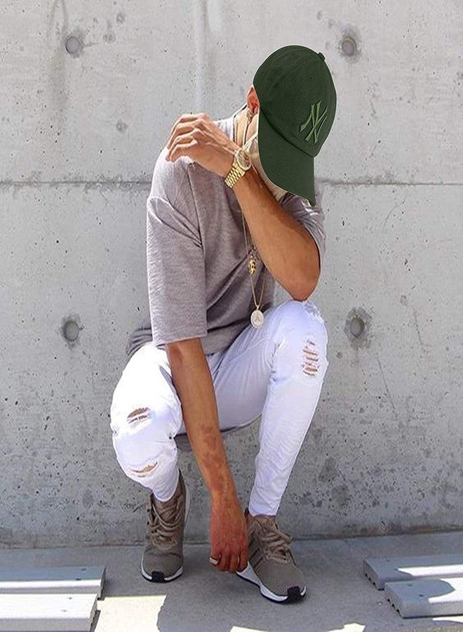 ILU Cap for Men Women Topi Unisex Head Branded Boy's Girl's Caps Adjustable Strap Summer Sports Cricket Gym Dance Cotton Free Size Woolen Fashion Baseball Hip hop Helmet Winter Snapback (Green) - Image 3
