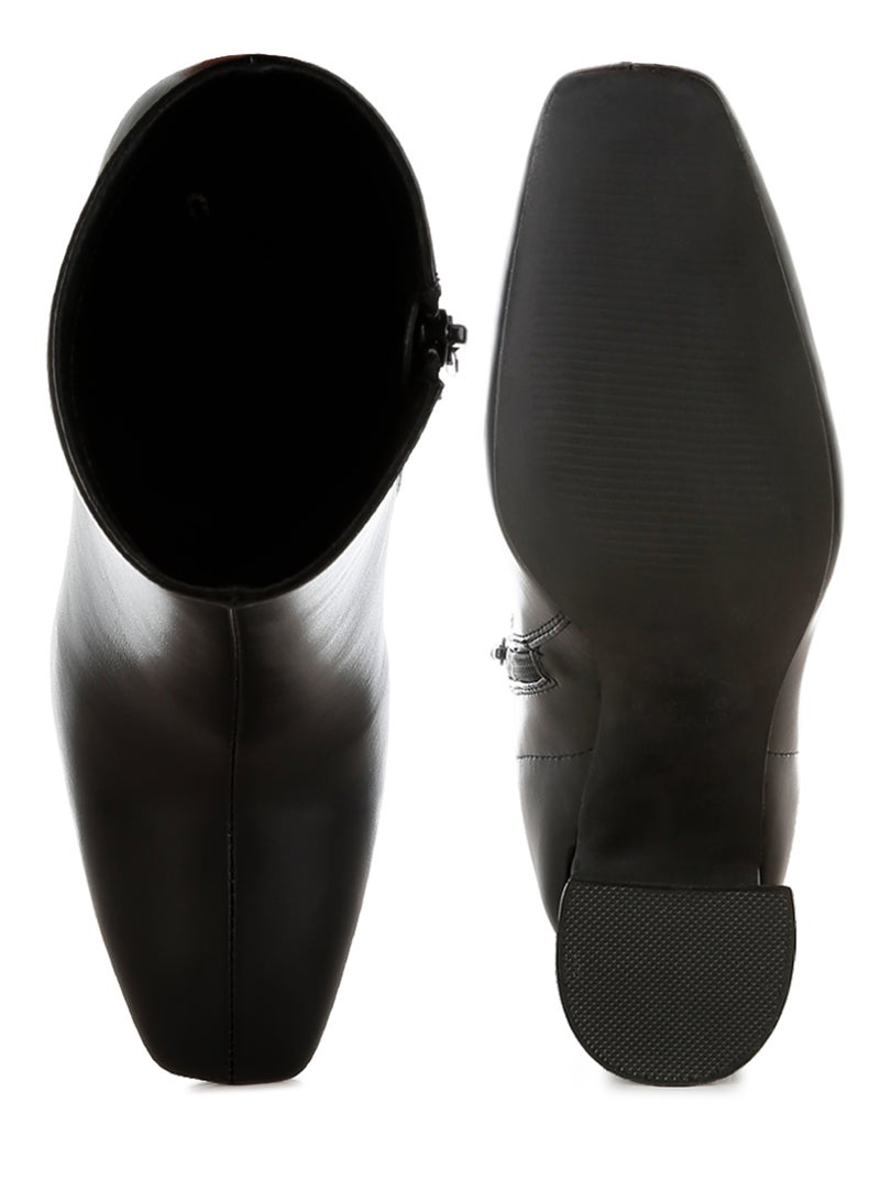 لندن راج أحذية الكاحل ذات المقدمة المربعة من لندن راغ للنساء باللون الأسود - Image 4