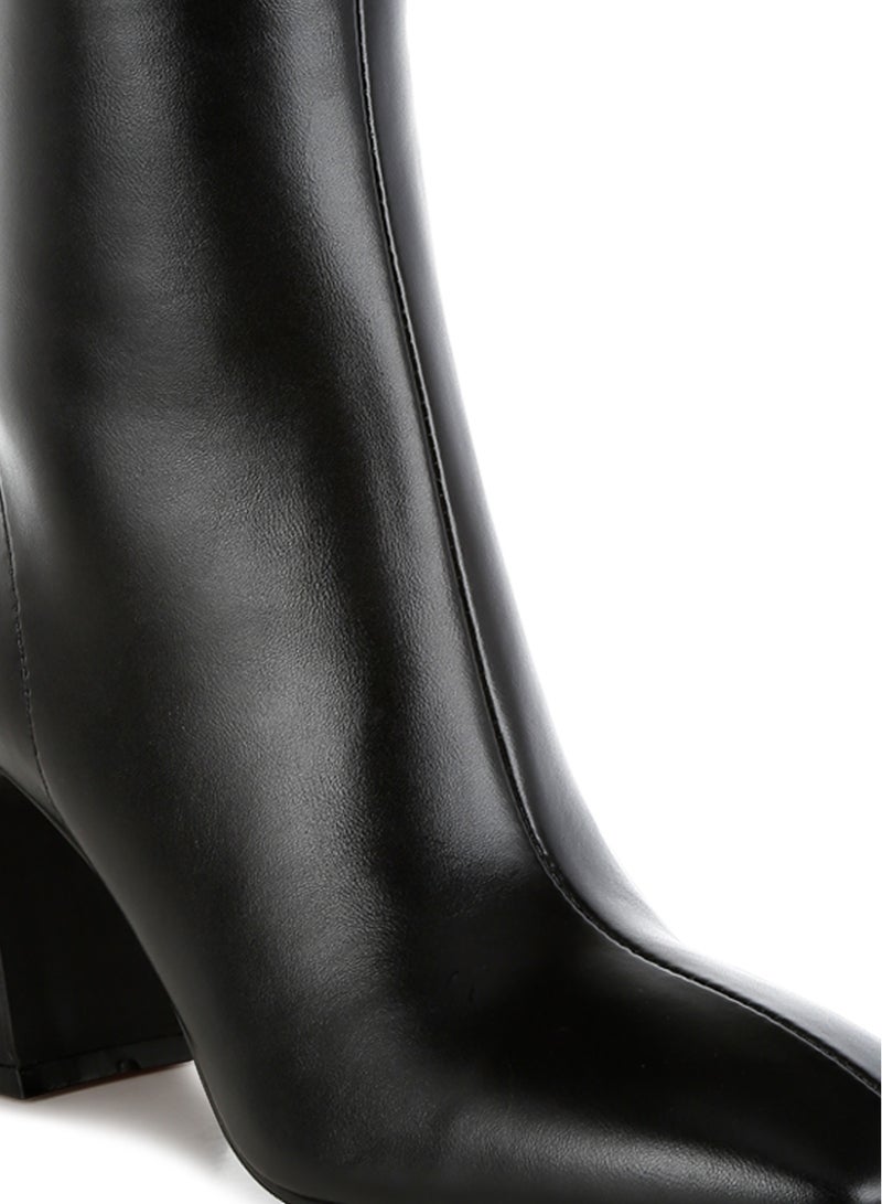 لندن راج أحذية الكاحل ذات المقدمة المربعة من لندن راغ للنساء باللون الأسود - Image 5