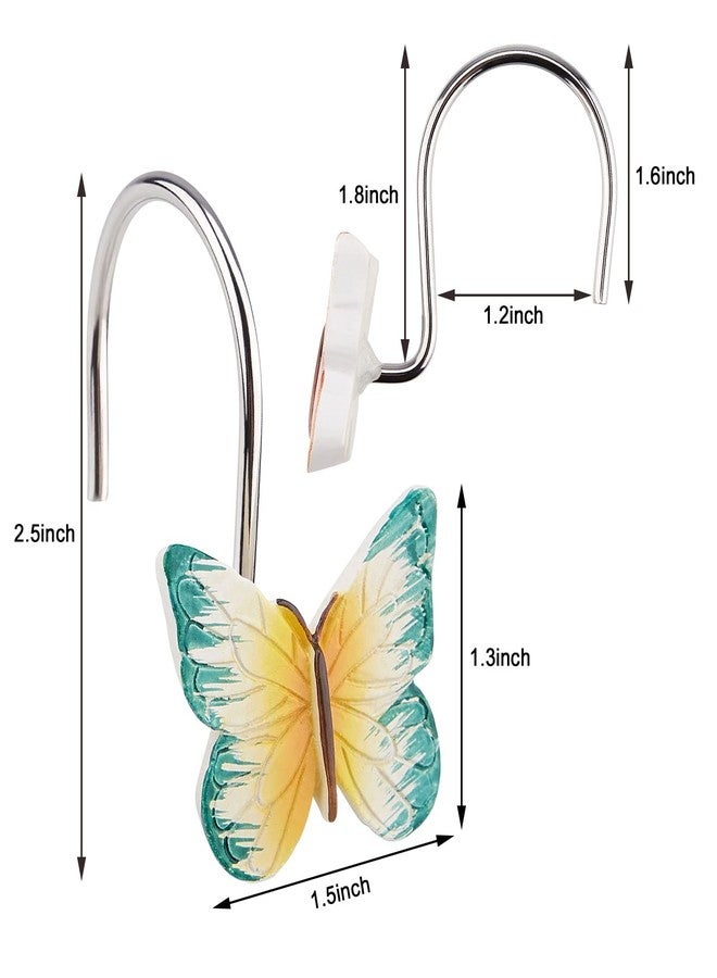 AGPtek 12PCS Home Fashions Butterfly Anti Rust Decorative Resin Hooks for Bathroom Shower Curtain,Bedroom,Living Room Curtain - Image 5