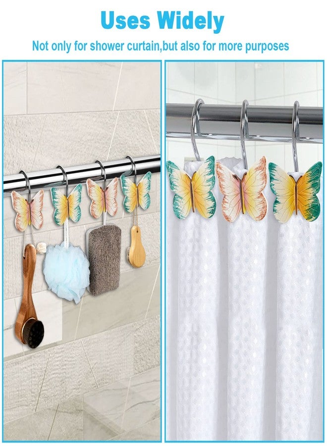 AGPtek 12PCS Home Fashions Butterfly Anti Rust Decorative Resin Hooks for Bathroom Shower Curtain,Bedroom,Living Room Curtain - Image 3