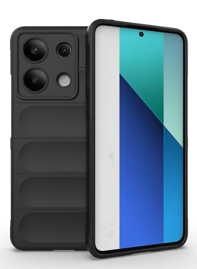 جراب موبايل ماجيك شيلد  سيليكون مضاد للصدمات وحمايه للكاميرا متوافق Redmi Note 13 4G  (اسود) - Image 1
