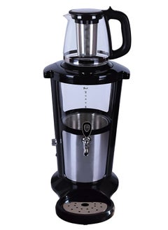 Electric Glass Samovar Tea Maker with 3L Samovar and 1L Teapot 1500W Electric Kettle with Borosilicate Glass, Pyrex Tea Pot, LED Lights, Boil Dry Protection