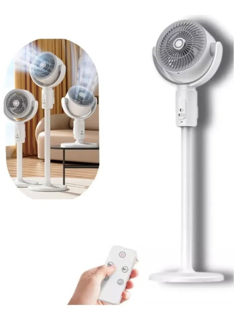 Denx Portable Oscillating Fan with Remote Control, Timer, Light Mist, 5 Speeds, Foldable Rechargeable Fan, Small Floor Fan for Desk, Pedestal Fan for Personal Use in Bedroom, Office, Camping, Travel - Image 4
