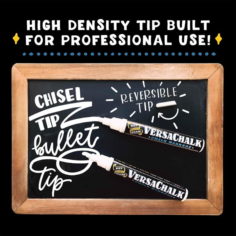 VersaChalk White Liquid Chalk Markers for Blackboards (1 Piece, 5mm, Bold Tip) - Erasable Washable Chalk Pens for Chalkboard Signs, Windows, Glass, Events, Schools, Office Supplies, and Business - Image 5